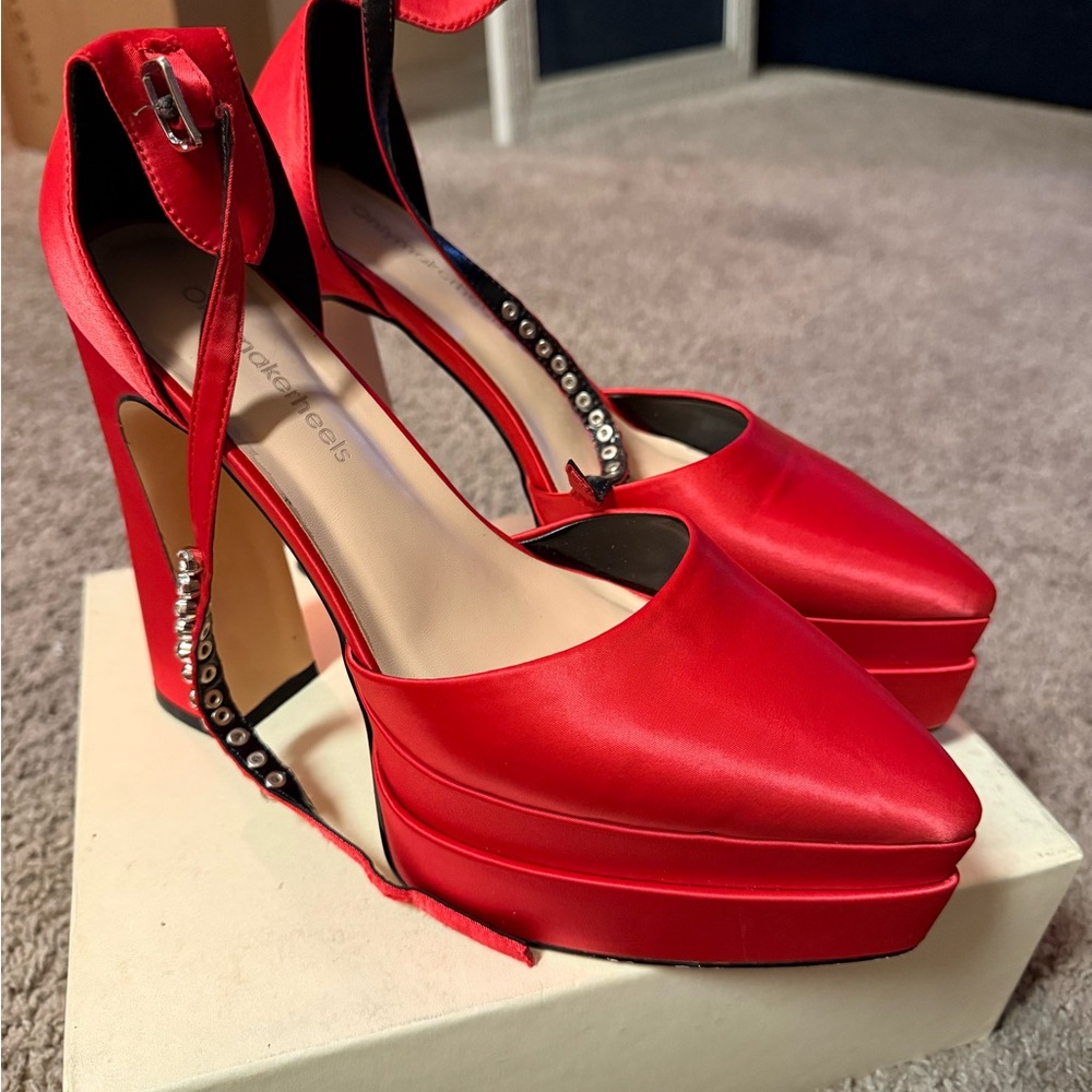 Elegant Red Platform Heels